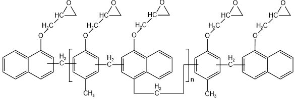 萘酚型酚醛环氧树脂分子结构图