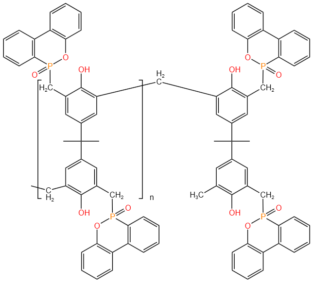 含磷酚醛树脂分子结构图